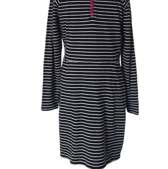 Joules Daylia Black Striped Dress UK Size 18 White Stripes Heavy Cotton Pockets - Picture 7 of 11
